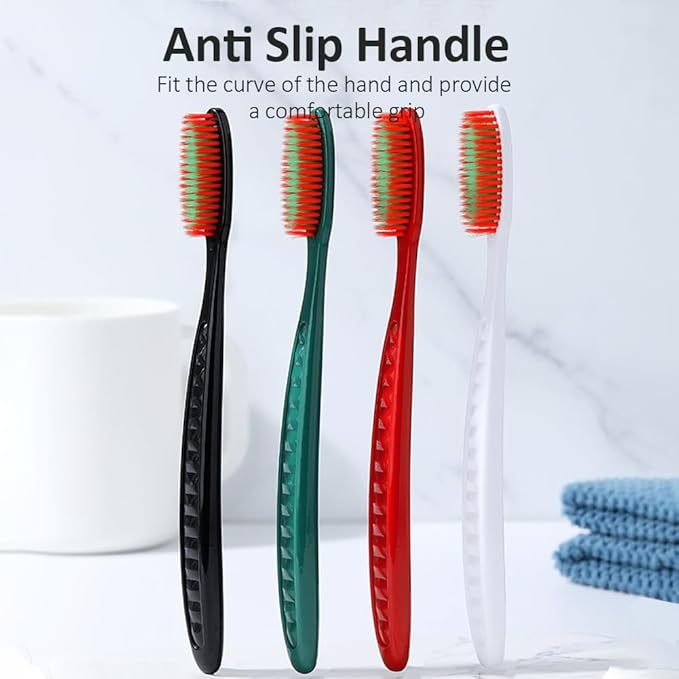 Big Head Manual Toothbrush - 10 Pack, Ultra Soft Bristle Toothbrushes for Adults, Extra Soft Flossing Toothbrush for Sensitive Teeth