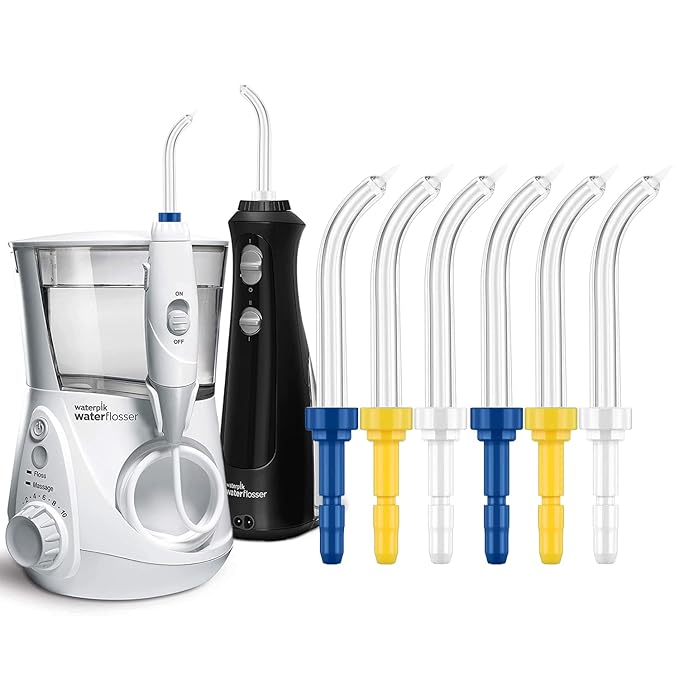 Flosser Replacement Tips for Waterpik Periodontal Tips Dental Water Flosser Tips Replacement Tips for Waterpik Water Flossers (Like WP-100) and Other Brand Oral Irrigators（6 Periodontal Tips）