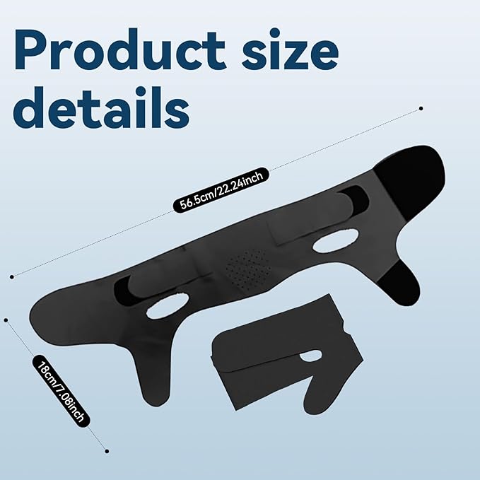 Chin Strap for Sleeping & Nighttime Support - Gently Keeps Mouth Closed to Promote Nasal Breathing for a More Restful Night, biack