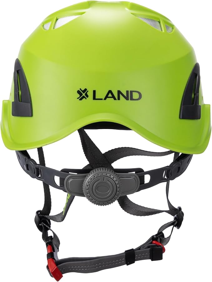 Land Helmets ClimbPro Safety Helmet for Rock Climbing – Lightweight & Durable Hard Shell with Adjustable Chin Strap and Accessory Slots – Ideal for Indoor & Outdoor Adventure