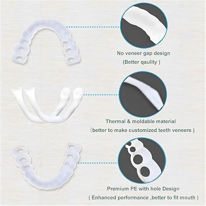 ‌2 Pairs Adjustable Temporary for Men & Women, Natural Comfortable Design to Restore Confident Smile (1)