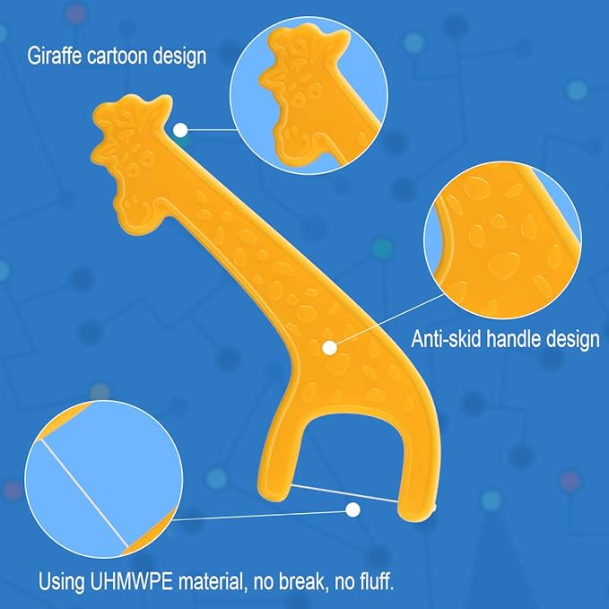 FAMILIFE Floss Picks, 120 Pcs Kid's Dental Floss Cleaner Without Fluoride, Tooth Pick Flossers with 4 Travel Handy Cases, Helps to Fight Tooth Decay and Keep Your Kids’ Teeth Clean, for Family