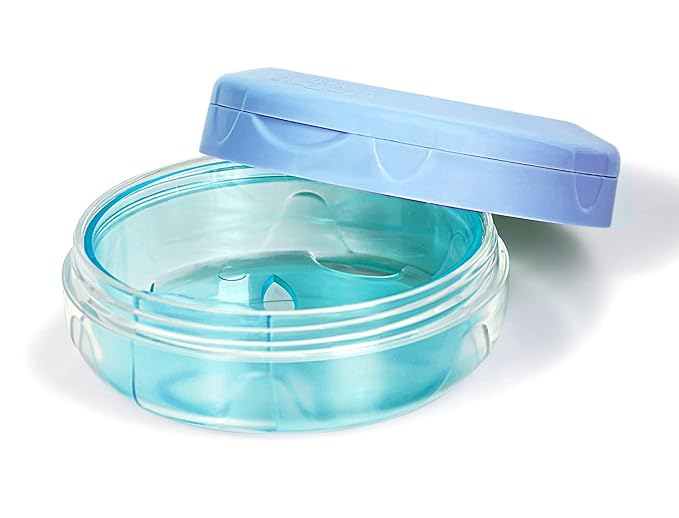 Leak Proof Dental Retainer Case, Denture Cleaning Case, Denture Bath Case, Denture Case, Retainer Cleaning Case Mouth Guard Perfect for Travel, Denture Cups for Soaking Dentures & Mirror (Blue)