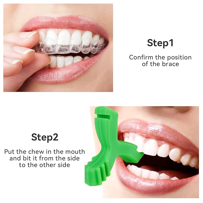 Chewies for Invisalign Aligner, DLENP 4 PCS Y-Shaped Chewies for Aligner Trays Seater Orthodontic Munchies for Invisalign (Unflavored,Strawberry, Mint, Grape)