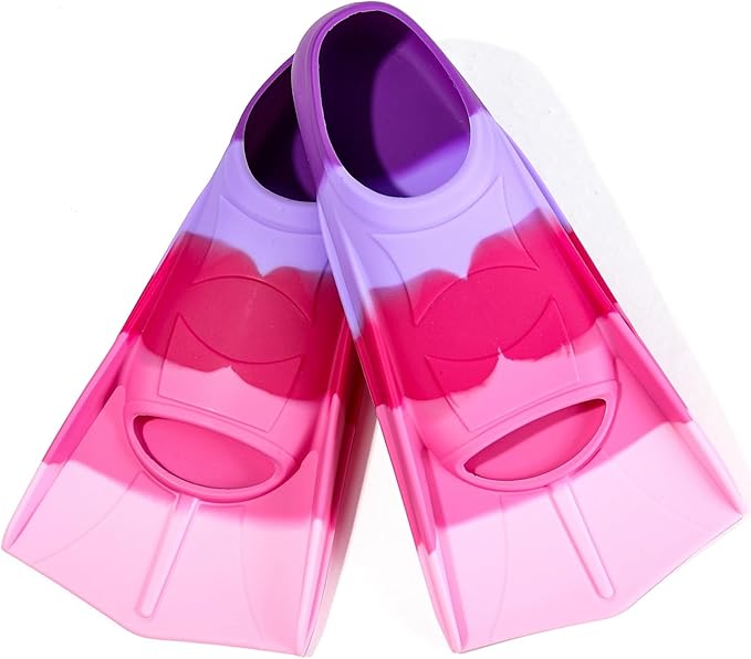 Kids Swim Fins,Short Kids Fins Youth Swimming Flippers for Lap Swimming Training for Children Girls Boys Beginners
