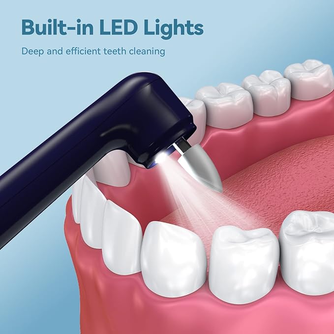 Teeth Polisher and Plaque Remover,Tooth Polishing Kit with 5 Replacement Heads & Cleaning Modes,USB Rechargeable,Ipx6 Waterproof,Teeth Polisher Electric Professional for Adults &Kids