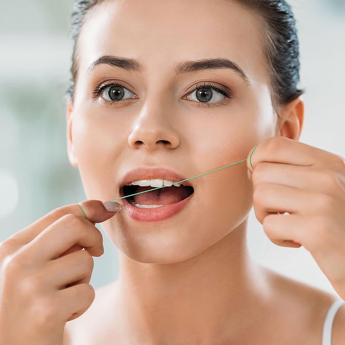 Vesici 600 Pcs Dental Floss Threader for Bridges, Braces, and Implants Dental Threader, Multifunctional Nylon Loop Design for Your Teeth, Pack of 12(Blue and Green)