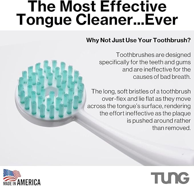 Tung Tongue Gel, Fresh Mint Tongue Cleaner Paste, Bad Breath Odor Eliminator, Halitosis Defense, BPA Free, USA Made (2-Pack)