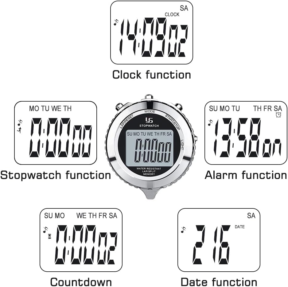 LAOPAO Melt Stopwatch, Clock Daily Rainproof Digital Timer for Sports Match,Competition,Coach,Referee,Training,Timing