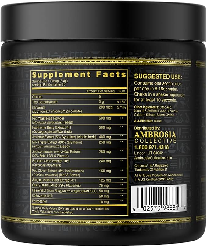 Ambrosia Nektar - Superfood Powder | Complete Health Supplement | Organ Support - Liver, Kidney Health | 30 Servings (Apple Symphony)