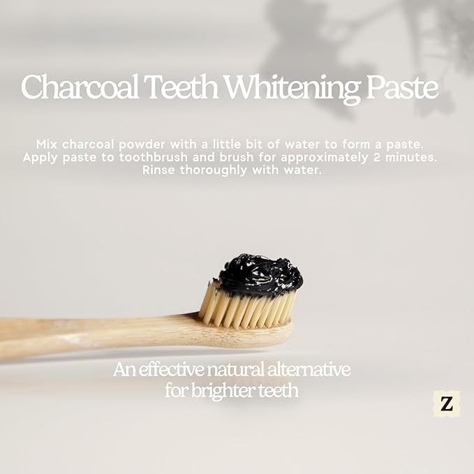 Zen Principle Hardwood Activated Charcoal Powder 100 Percent from USA Trees. All Natural. Whitens Teeth, Rejuvenates Skin and Hair, Supports Better Digestion, 8 oz.