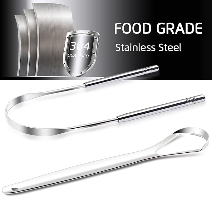 Premium Tongue Scraper, 3PCS Tongue Scraper, Stainless Steel Tongue Scrapers, Tounge Scraper Cleaner, Professional Tongue Brush,Tongue Coating Remover, Oral Care