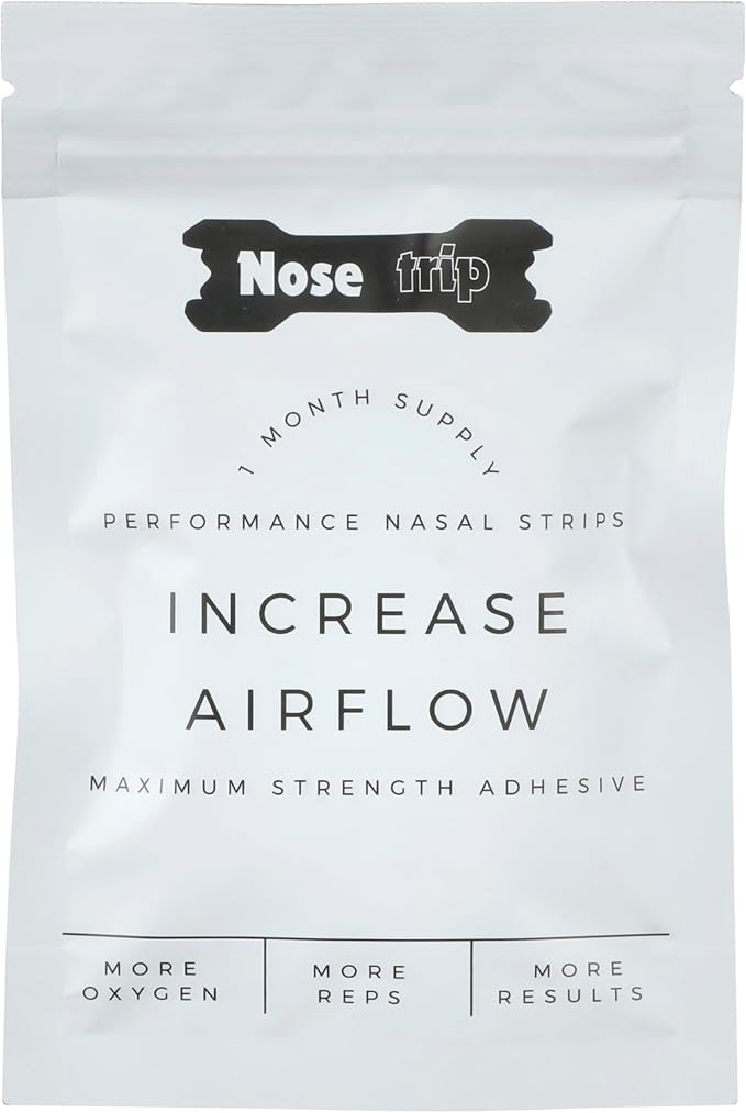NoseTrip - Black performance nasal strips for running, Large/XL extra strength sports dilators, nasal strips for breathing, anti snoring, instantly relieve nasal congestion 30 pc. Durable Nasal Strips