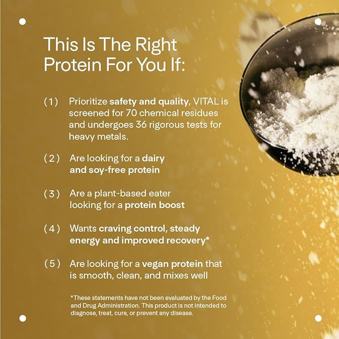 LTH Vital Vegan Protein - Trusted by Life Time Fitness Members - Plant-Based Protein Powder Made from Pea Protein - Supports a Healthy Immune System - Dairy Free & Soy Free - Vanilla, 30 Servings