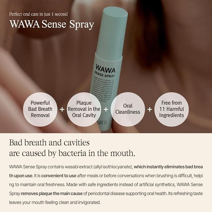ROROBELL Wawa Sense Spray Oral Care Mouth Freshener Fights Bad breath ((1/3 Fl Oz (Pack of 5)))