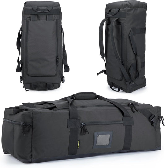 105l Large Duffel Bag For Travel, Gym & Sports - Water Repellent Polyester, Hidden Straps, Shoe Compartment - Perfect Luggage Duffle Bag Or Backpack For Men & Women