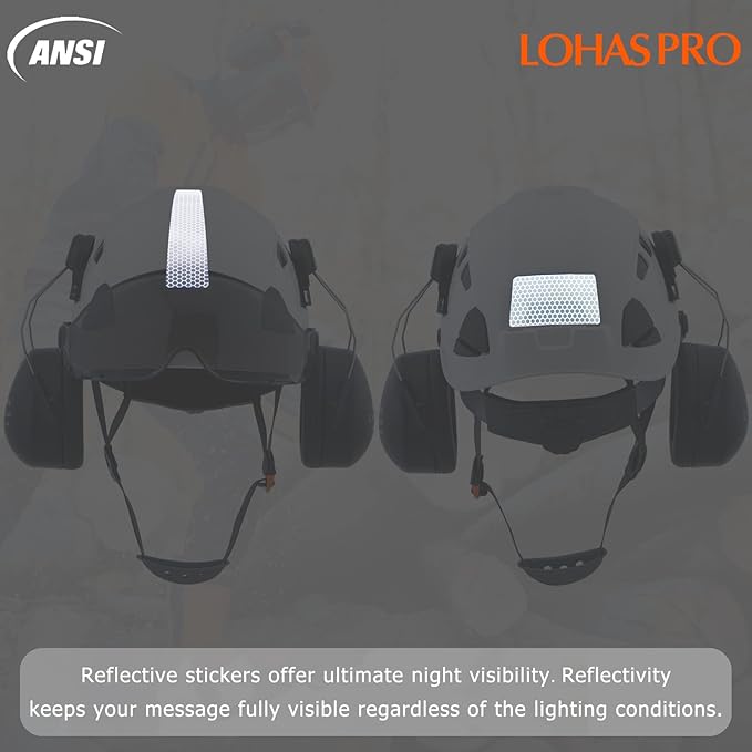 LOHASPRO Arborist Forestry Helmet Safety Hard Hat with Visor and Ear Muffs for Tree Service Logging Cutting Wood Chainsaw Helmet Garden Work Trimming Mowing(P91 White+Smoked Visor+Earmuff)
