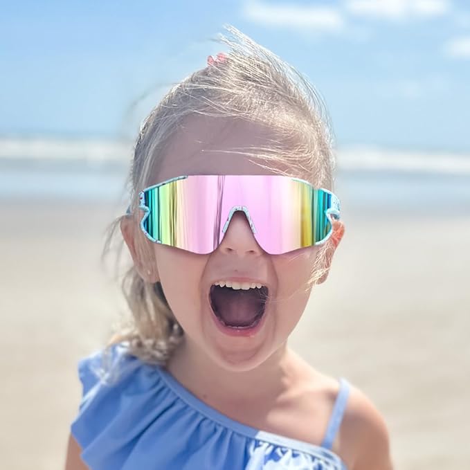 Kids Baseball Sunglasses for Boys Girls Youth Softball Cycling Sports Sunglasses UV400 Protection Age 5-12