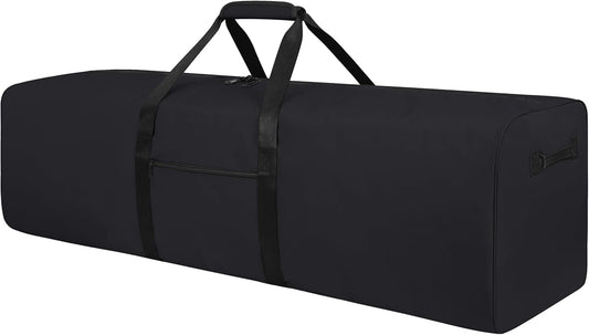 48 Inch Travel Duffle Bag Extra Large Sport Equipment Duffel Bags with 2-way Lockable Zippers (Black)