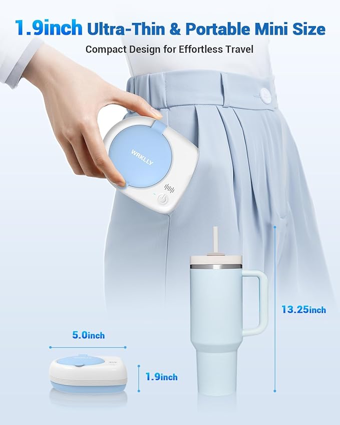 Rechargeable Ultrasonic Retainer Cleaner Machine | 50kHz 1.9 inch Ultra-Thin Portable | Night Guard Aligners Jewelry |6pcs Cleaner Tablets Included | Quick & Deep Clean Modes | Oral Dental Care