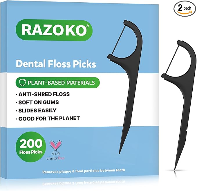 Biodegradable Dental Floss Picks - Easy Glide for Fresh Breath and Healthy Gums