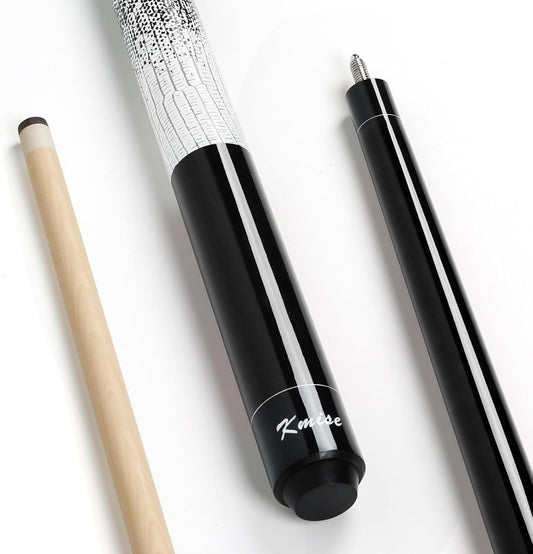 Kmise Professional Low-Deflection Pool Cue Stick, 58'' Canadian Hard Maple Wood Billiard Cue, 13mm Leather Tip, 3D Anti-Slip Grip, Precision Control for Adults/Beginners/Pros