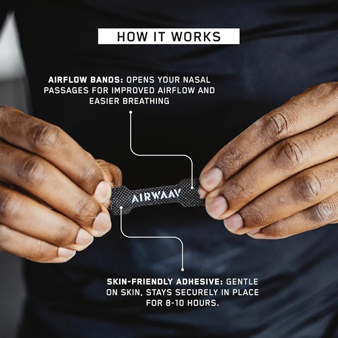 AIRWAAV Nasal Strips (30 Ct) - Nose Strips to Boost Oxygen Intake, Reduce Snoring, Improve Sleep Quality and Recovery - Extra Strength Snoring Solution - Breathe Better in Every Moment (Large)