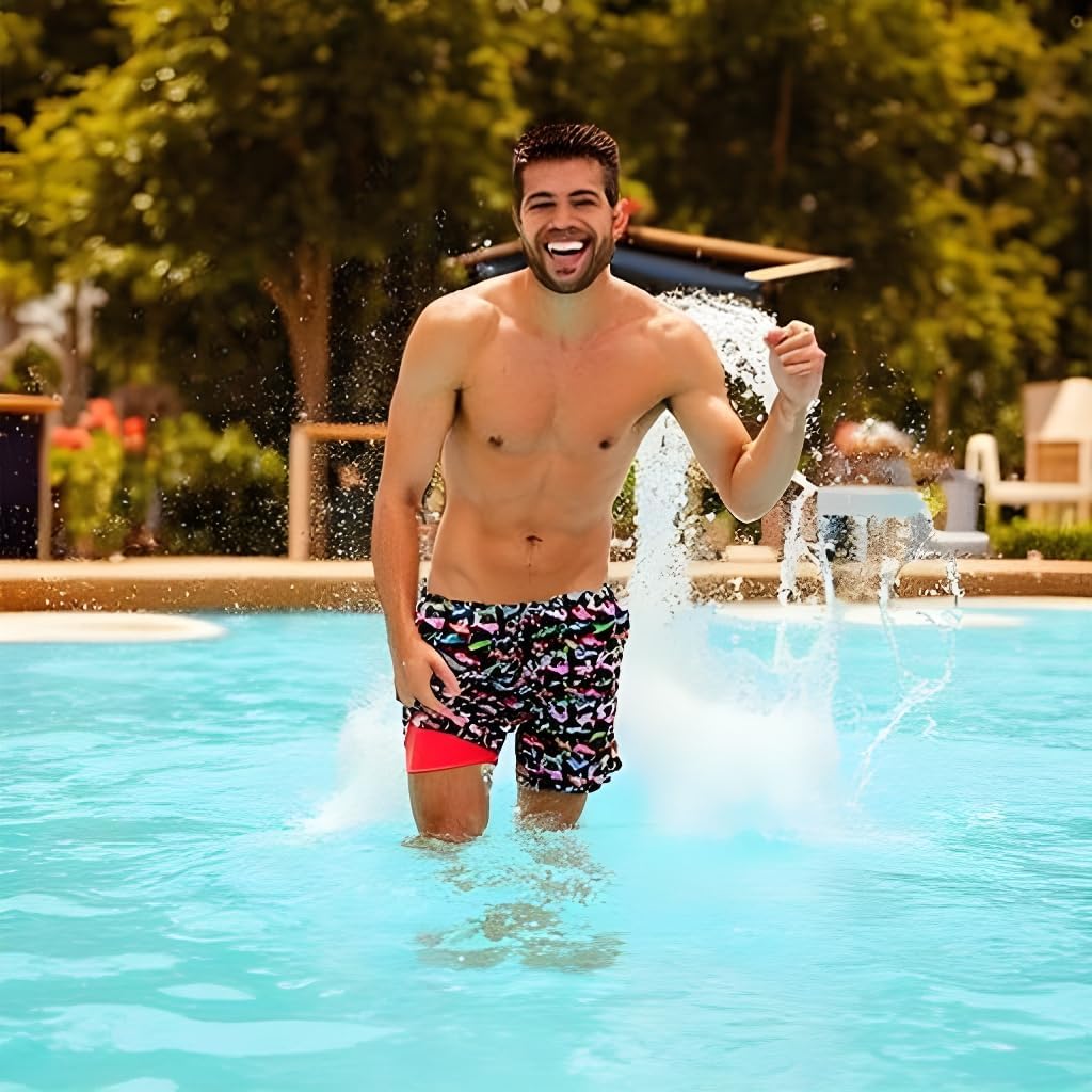 INGEAR Men's Athletic Stretch Workout Shorts Gym Quick Dry Running Trunks Boxer Lining