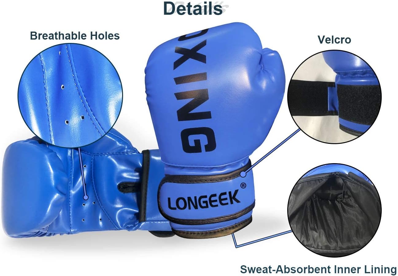 Longeek 4/6oz Kids Boxing Gloves,Training Gloves,Bag Gloves,Fight Gloves for 3-15 Years Childrens