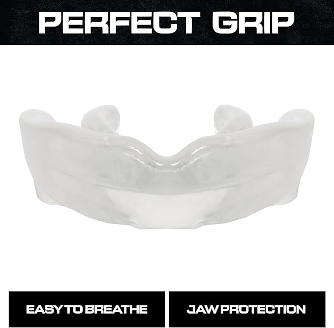 Sports Mouth Guard for Kids,Youth,Boys,Girls,Child Teen Mouthguard with Case (BPA Free) for Boxing, Martial Arts,MMA Karate,Lacrosse,Football,Soccer and All Contact Sports (Crystal)