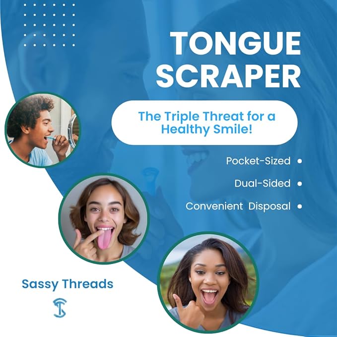 3-in-1 Complete Dental Care Set (5 Pack - 250 Count): Double Thread Floss Picks, Toothpicks, and Tongue Scraper - Your Oral Hygiene Solution with Disposable Floss Sticks for On The Go or Travel