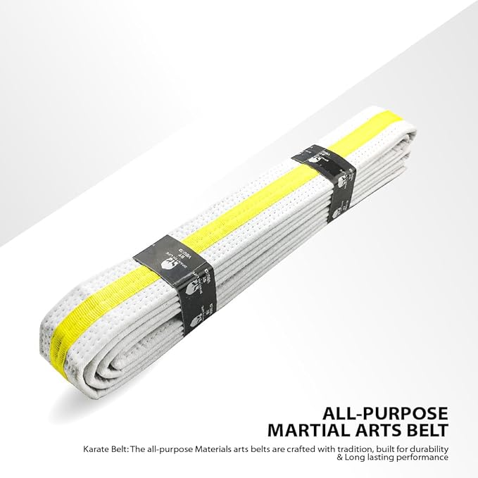 Karate Belt, All-Purpose Martial Arts Belt, Judo, Taekwondo Belt, Durable MMA Color Rank TKD Belt Size 0-6.