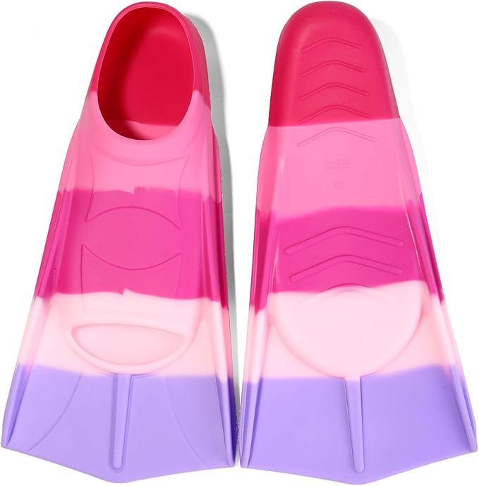 Kids Swim Fins,Short Kids Fins Youth Swimming Flippers for Lap Swimming Training for Children Girls Boys Beginners