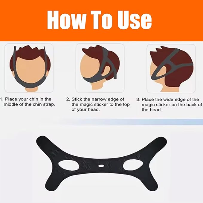 Chin Strap for Sleeping User, Anti Snoring Chin Strap to Keep Mouth Closed, Airflow Jaw Strap for Sleep Apnea, Snoring Cpap Chin Straps for Men Women with Eyeshade, Nasal Strips and Earplugs