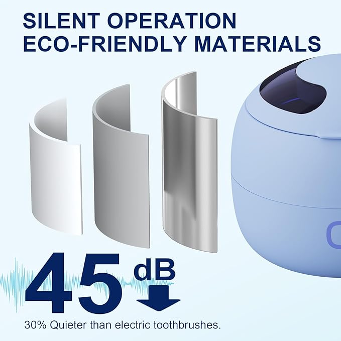 Upgraded Ultrasonic Retainer Cleaner, 45kHz Retainer Cleaner Machine for Denture Cleaner, Retainer Cleaner, Mouth Guard Cleaner, Night Guard Cleaner, Denture Cleaner with 200ML Dental Cleaning Pod1