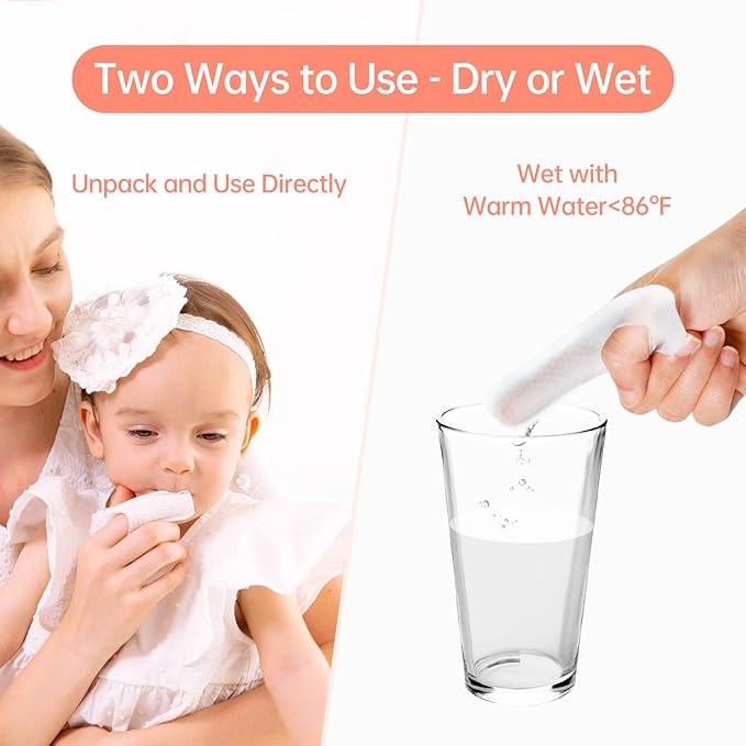 Toddler & Baby Dry Wipes, Premium 0-36 Months Tooth and Gum Wipes, Upgrade Tongue Cleaner for Infant & Newborn, 60 Count