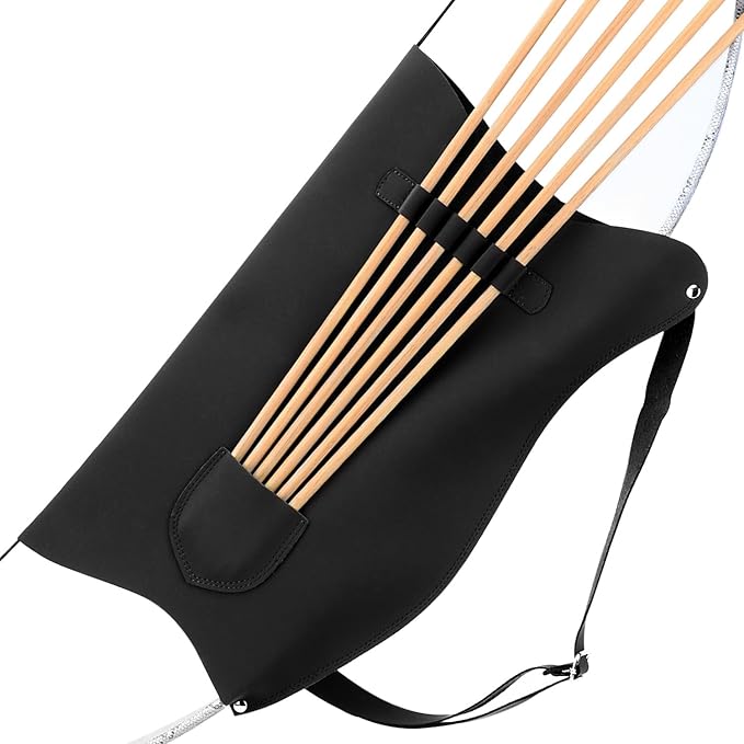 LWANO Archery Bow Carrier with Arrow Slots, Archery Bow and Arrow Holder for Recurve Horsebow Traditional Bow, Adjustable Shoulder Strap