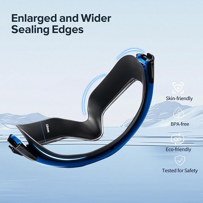 Adult Swimming Goggles,Leak-Proof,Anti-Fog Pool Glasses,Wide View Swim Goggles with Ear Plugs and Nose Clip