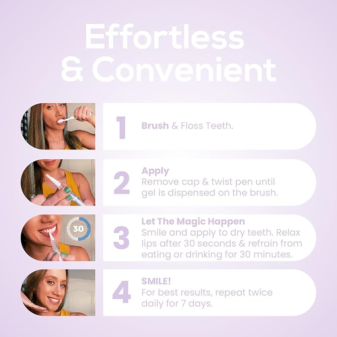 Venus Visage Award Winning Teeth Whitening Pen, 10+ Uses - Teeth whitening Gel Professionally formulated - Best Teeth whitening kit Teeth Whitener - Low Sensitivity - Mint - 0.07 Fl Oz (Pack of 1)