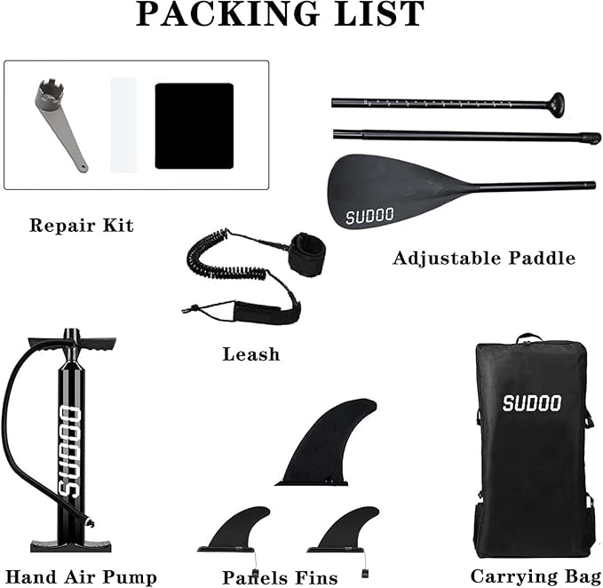 Inflatable Stand Up Paddle Board 10‘x30‘‘- Ultra-Light SUP with Backpack, Pump, Paddle, Coil Leash, 3 Fins, Repair Kit, Stable Design, Non-Slip EVA Deck for Adults & Youth