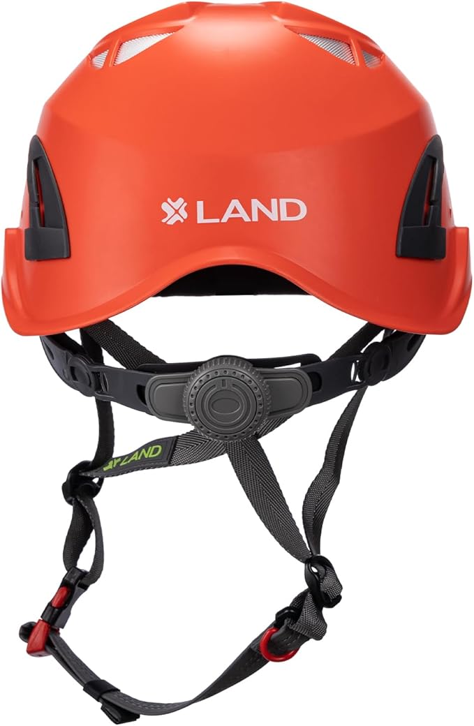 Land Helmets ClimbPro Safety Helmet for Rock Climbing – Lightweight & Durable Hard Shell with Adjustable Chin Strap and Accessory Slots – Ideal for Indoor & Outdoor Adventure