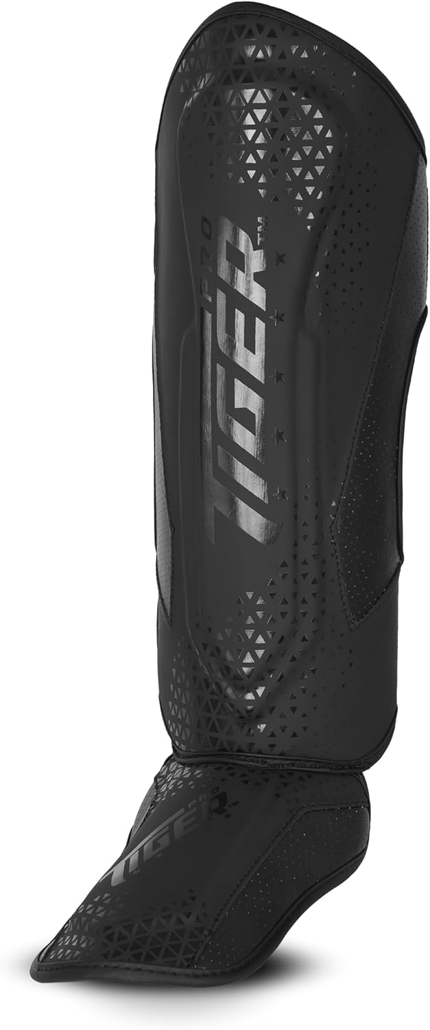 Shin Guards MMA, Muay Thai, Kickboxing, Leg Instep Protection Pads, Kicking, Sparring, Training Gear, Karate, Boxing, Taekwondo - Unisex - Black and White Colors