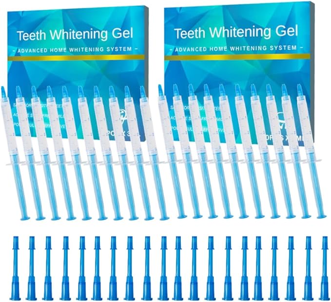 20pcs 3ml Teeth Whitening Gel Syringes, Refills 35% CP Bleaching Gel Kit Tooth Whitener Gel for Home Use