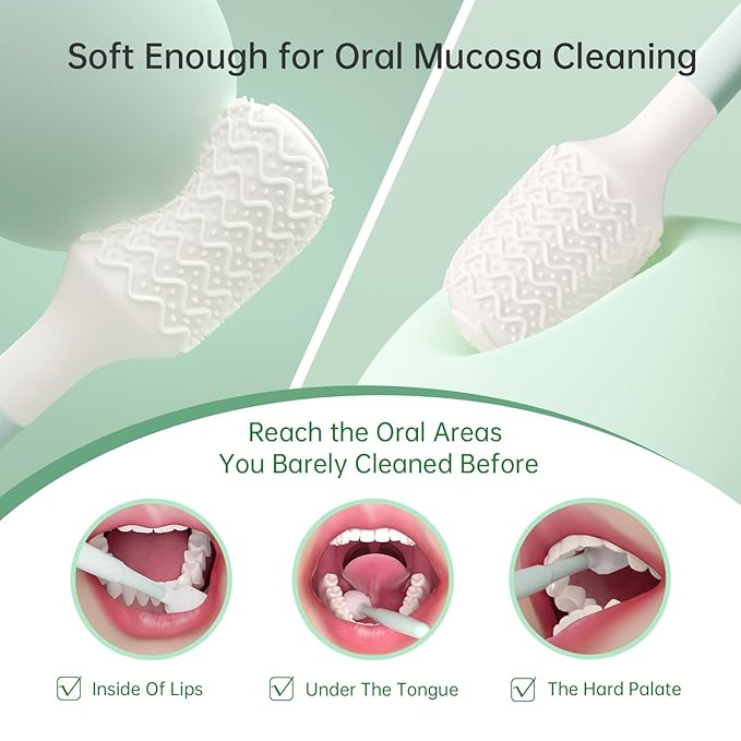 Oral Mucosal Cleaner|Silicon Oral Care Cleaner|Gum Massager with Air Bag(1 pc)