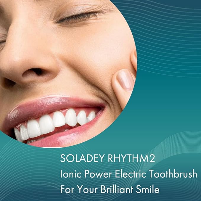 Soladey SoladeyRhythm2, Ionic Power Electric Toothbrush, Solar Panels and TiO2 Semiconductor (Snow White), Ready to use Ionic Toothbrush