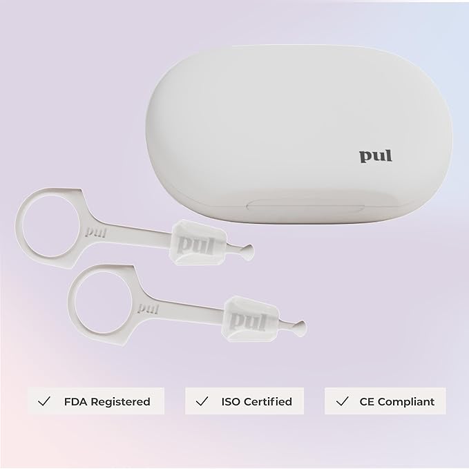 PUL Aligner Care Convenience Kit – Case + 2-in-1 Tool for Invisalign, Retainers, Partial Dentures, Mouth & Night Guards & More – White Case & 2-Pack of White Aligner Seating Chewie & Removal Tool