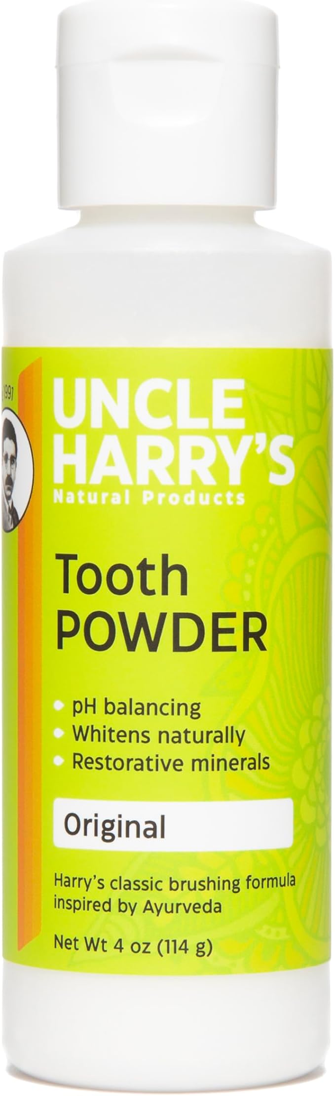 Uncle Harry's Remineralizing Tooth Powder | All Natural Enamel Support & Whitening Toothpaste for Sensitive Teeth | Powder Toothpaste for Gum Health & Fresh Breath (4 oz)