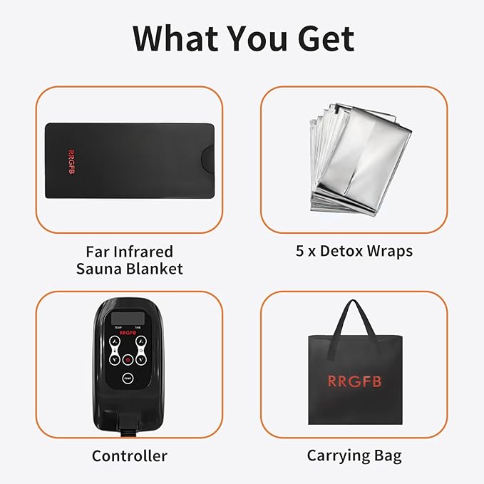 Low EMF Portable Infrared Sauna Blanket,Crystal Therapy Home Relaxation, Adjustable Timer 1-60 Min, 95-167℉ Temp Range, 6 ft x 2.95 ft, Durable PU Leather Cover