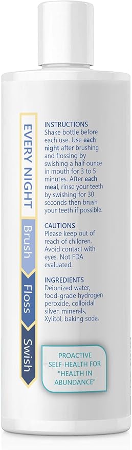 ProH2O2 Natural Mouthwash, Salt Swish, & Tooth Repair by Thrival Labs, Press Top Dispensing, Family Pack (4 Pieces)