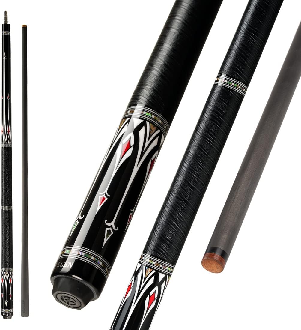 KONLLEN Carbon Fiber Pool Cue Stick Low Deflection Hand-Made Inlay Billiard Cue Ultra-Smooth Professional Feeling Billiard Pool Cue Sticks for Adults